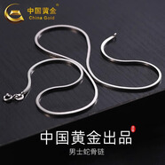 中國黃金銀項(xiàng)鏈蛇骨鏈男士型男潮流本命年蛇形物送男友老公周年 【蛇骨鏈】約4g 長45cm