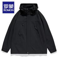 羅蒙（ROMON）春季戶外沖鋒衣男女款三合一可拆卸外套夾克2025新款防風(fēng)防水外套 [女]黑色【單外套】 XXS