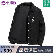 NEWERSISER美式潮牌外套男秋冬季休閑簡約燈芯絨夾克寬松大碼翻領(lǐng)棒球服男 黑色-春秋款（NE01） M （推薦體重90-100斤）
