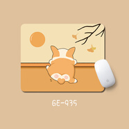 可愛小清新鼠標(biāo)墊女生ins風(fēng)護(hù)腕電競筆記本電腦鍵盤墊辦公桌面墊辦公鼠標(biāo)墊游戲鼠標(biāo)墊小號方形鼠標(biāo)墊 GE-935 短腿柯基 2mm 260x210mm
