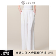 固執(zhí)（OBSTINATE）固執(zhí)2025春季新款新中式提花高腰寬松休閑直筒長(zhǎng)袖闊腿褲女 杏色 XL