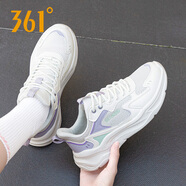 361度女鞋 單網(wǎng)運動(dòng)鞋女夏季跑鞋透氣網(wǎng)面鞋夏款休閑鞋361黑色跑步鞋女 網(wǎng)面四季款丨6701淺灰紫 40 【官方正品/現貨速發(fā)】