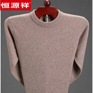 恒源祥2024新款羊毛衫男秋冬季加厚高毛領(lǐng)毛衣中青年男裝打底純羊毛絨衫 圓.領(lǐng) 駝色 M 165《適合100-120斤》