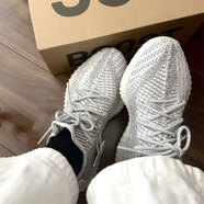 阿迪達斯（adidas）男鞋女鞋Yeezy Boost 350 V2 椰子350緩震跑步鞋休閑情侶運動(dòng)鞋 EF2905灰白天使鏤空 36.5