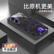 斯美 適用紅米turbo4手機殼turbo3液態(tài)玻璃保護套civi4pro新款全包防摔輕薄個(gè)性創(chuàng  )意蜂巢圖案男女潮牌 紅米Turbo4Pro【石墨灰】蜂巢板C25 液態(tài)玻璃殼