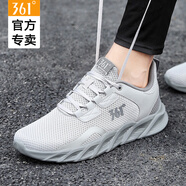 361°男鞋運動(dòng)鞋男秋季2025新款網(wǎng)鞋透氣軟底網(wǎng)面休閑鞋輕便跑步鞋子男 【網(wǎng)面】2261-灰/墨-9 43