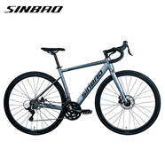 SINBAO BIKESINBAO/信寶FL200公路自行車機械碟剎16速鋁合金綜合耐力型車架 金屬灰 M(165-175mm)