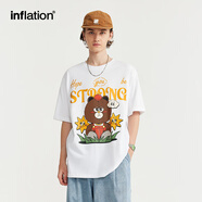 inflation星星小熊印花T恤潮牌街頭寬松短袖上衣男士2772S24 白色 M 