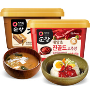 清凈園韓國進口 部隊火鍋石鍋拌飯炒年糕醬金辣椒醬450g+生大醬500g