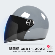 AD新國(guó)標(biāo)認(rèn)證電動(dòng)車頭盔男女士四季通用電瓶車安全帽女款冬季保暖防霧騎行輕便半盔女款冬天圍巾頭盔 新國(guó)標(biāo)【灰色】黑茶 均碼