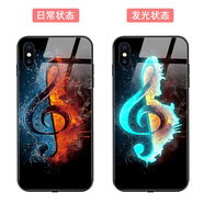 適用于三星note20ultra來電閃發(fā)光防摔手機殼S22U玻璃動漫手機套 音符 S10 5G