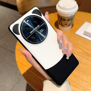 羽唐 OPPO Find X6Pro手機殼熊貓耳朵鏡頭全包防摔oppofindx6保護套高級簡約商務 OPPO Find X6【熊貓配色*精孔】