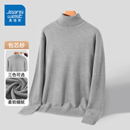 真維斯（JEANSWEST）純色毛衣男春秋冬季毛線衣潮牌休閑寬松百搭針織衫男秋冬薄款上衣 深灰 純色 3XL