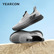 意爾康男鞋運動(dòng)鞋網(wǎng)鞋飛織軟底網(wǎng)面鞋跑步鞋休閑鞋 96745W灰色41