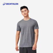 迪卡儂（DECATHLON）短袖速干衣T恤男上衣運動透氣半袖寬松訓(xùn)練健身跑步FICM 亞麻灰 面料升級  L (歐碼版型，建議拍小一碼)