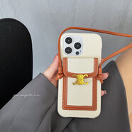 桐汝壁新款蘋(píng)果17promax手機殼蘋(píng)果16promax手機殼新款14Celine16pro13賽琳老花15promax斜挎卡17air套 白色-帆布凱旋門(mén)卡包+牛皮斜挎 蘋(píng)果17