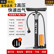打氣的槍自行車(chē)氣槍打氣筒自行車(chē)家用通用電動(dòng)電瓶車(chē)汽車(chē)高壓泵便攜氣管子籃球充氣泵其他文化用品 中款高壓【黑色】-加粗140PSI【贈送多功能氣嘴