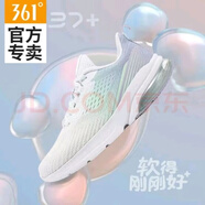 361°女鞋氣墊運動鞋2023夏季新款舒適跑鞋網(wǎng)面女式休閑鞋 361度白/清爽綠 36