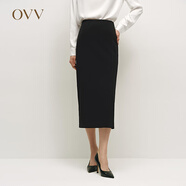 OVV秋冬熱賣(mài)女裝經(jīng)典修身彈力半身裙簡(jiǎn)約優(yōu)雅休閑鉛筆裙 赫本黑 S