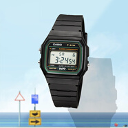 卡西歐（CASIO）經(jīng)典復(fù)古防水學(xué)生手表F-91WM-3A/2A/7A/9ADF F84 F105 A158電子表 F-91W綠邊 【附加貼膜】