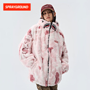 SPRAYGROUND鯊魚嘴毛絨外套加厚保暖潮流連帽秋冬 WD931121 粉紅色 M