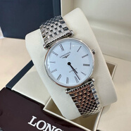 【二手99新】浪琴（LONGINES）男表瑞表嘉嵐系列 商務(wù)休閑超薄自動(dòng)機械手表男士 浪琴石英男表 34mm嘉嵐白盤(pán)L4.708.4.11.6 進(jìn)口手表+全國包郵+終身售后