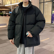主意范（ZHUYIFAN）大碼棉服男立領(lǐng)新中式棉衣加厚秋冬情侶學生羽面包絨服棉襖外套男 MY845黑色 XL125-145斤