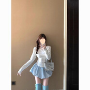S.SOFEA風(fēng)蕾絲拼接上衣高腰顯瘦花苞裙 單件版 上衣 S