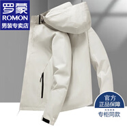 羅蒙三合一沖鋒外套男士春秋季休閑加絨夾克男工裝戶(hù)外登山服衣服男裝 6266象牙白 5XL 約200-220斤
