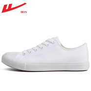 回力男鞋旗艦帆布鞋男舒適百搭透氣低幫情侶鞋板鞋男女休閑鞋單鞋子男 全白色167R 41