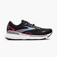 布魯克斯（BROOKS）女士防水跑步鞋 Adrenaline GTS 追嵐23 GTX 透氣穩(wěn)定緩沖路跑鞋 黑色 Black/Knockout Pink 35.5/US5