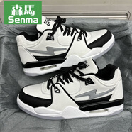 森馬情侶板鞋男女2025秋新款學(xué)生休閑韓版小眾潮流氣墊復古運動(dòng)鞋定制 白黑 38