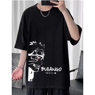 燁白夏季短袖T恤男孩12-15歲大童火影忍者13初中學(xué)生14帥氣衣服上衣 黑色 黑色 L