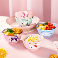 古杰士三麗鷗陶瓷碗單個(gè)可愛(ài)卡通家用餐具個(gè)性創(chuàng)意少女心吃飯碗個(gè)人專(zhuān)用 帕恰狗-4.5英寸-飯碗