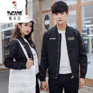 啄木鳥(niǎo)（TUCANO）短款小外套情侶春秋2025新款時(shí)尚休閑長(cháng)袖棒球服夾克洋氣飛行服 黑色男款 XL