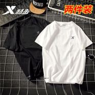 特步運動(dòng)短褲男夏跑步褲七新款服飾透氣耐磨寬松休閑褲健身跑步褲子男 兩件裝【速干T】 2XL 185