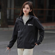 Jack Wolfskin狼爪沖鋒衣女裝25春季新款戶外休閑上衣徒步登山外套防水防風夾克 5033361-6350/深灰色 S 160/84A