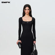 SMFKHug擁抱修身長(cháng)裙女修身顯瘦氣質(zhì)收腰中長(cháng)款包臀裙子UD011K1/B/BH 荒野黑 長(cháng)款 XS