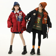 森女部落朱迪尼克原創(chuàng  )90白鴨絨情侶裝閨蜜羽絨服冬 黑色（單件） 單件 M