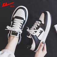 回力女鞋小白鞋女2025新款冬季加絨百搭黑白熊貓鞋子女學(xué)生休閑板鞋 黑白熊貓【小F】 35