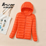 VRSZEE高端品牌羽絨服女輕薄立領(lǐng)2025秋冬新款時(shí)尚百搭顯瘦輕便外套 帽-桔色 L