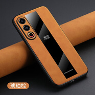 ZKOZKX適用魅族21NOTE手機殼M468Q羊巴皮磁吸支架商務(wù)保護套創(chuàng  )意磨砂新款潮鏡頭全包邊高檔翻毛皮超薄防 琥珀棕【保時(shí)捷羊巴皮】+品牌膜 魅族21  Note