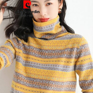 皮爾卡丹（pierre cardin）針織衫高端女裝針織冬季打底山針織針織衫套頭加厚毛衣 官方品牌旗艦黃色 （面料柔軟不扎肉） XL 官方品牌旗艦 125-135斤