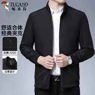 啄木鳥(niǎo)（TUCANO）夾克男士商務(wù)休閑行政外套時(shí)尚經(jīng)典舒適百搭防風(fēng)上衣男裝 黑色4XL