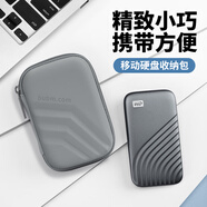 BUBM移動(dòng)硬盤(pán)包2.5英寸通用數據線(xiàn)收納盒U盤(pán)手機U盾充電寶數碼配件 新款硬殼-灰色【7*3*11cm】