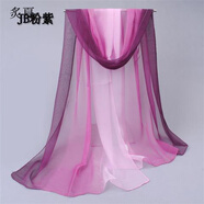 炙夏小長(cháng)雪紡紗巾春秋絲巾舞蹈多色舞蹈服專(zhuān)用拍照 I12JB 粉紫