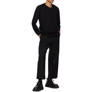 吉爾·桑達(dá)（Jil Sander）男士長袖T恤羅紋圓領(lǐng)側(cè)縫徽標(biāo)棉質(zhì)透氣舒適 黑色 均碼 |S