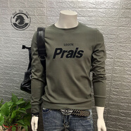 ANDSEEYOU 品牌 長(cháng)袖T恤男2025新款美式百搭圓領(lǐng)打底衫秋季簡(jiǎn)約休閑上衣 軍綠色 M 建議110斤以下