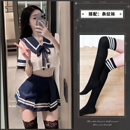 學(xué)生裝套裝學(xué)院風(fēng)日系可愛JK制服水手服青春裙子女百褶裙女短袖女 jk制服（上衣+百褶裙+學(xué)生襪） 均碼 80-130