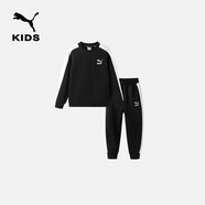 彪馬新款兒童針織長(cháng)袖套裝T7拼接 黑色90001 150 